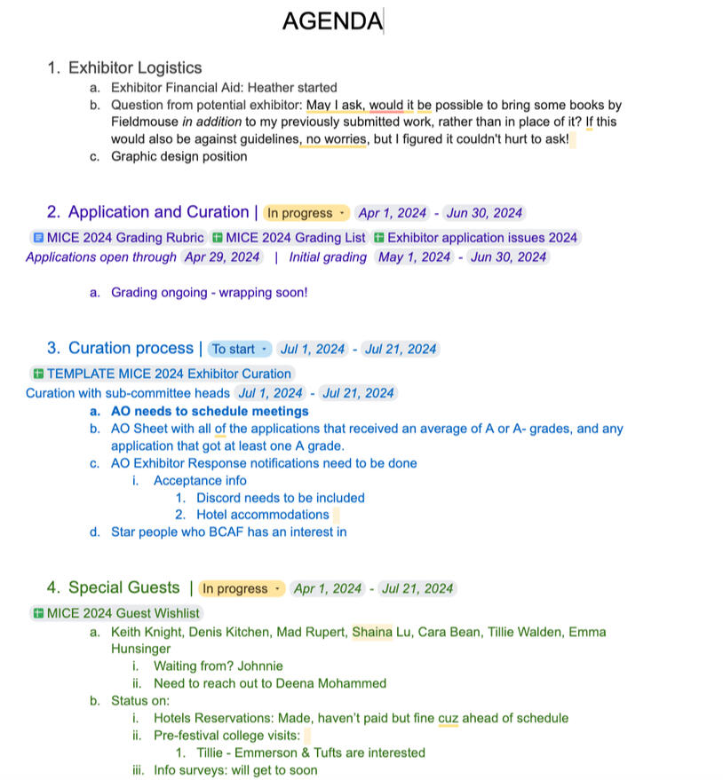Agendas (MICE)